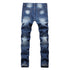 Mid Waisted Jeans Denim Straight Pants Men's Ripped Jeans Fashion Jeans